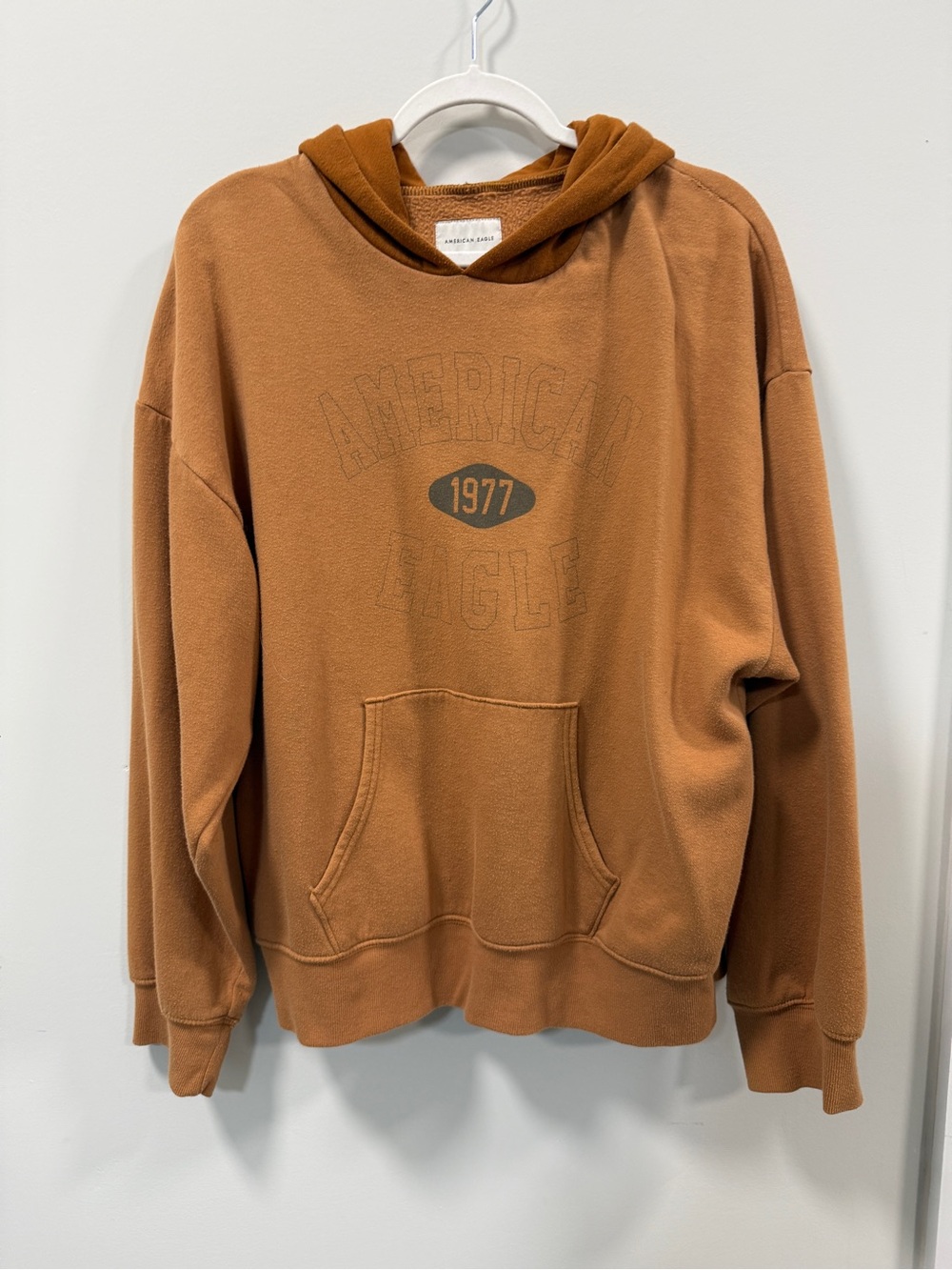 American Eagle Outfitters Rust Brown Hooded Pullover Hoodie